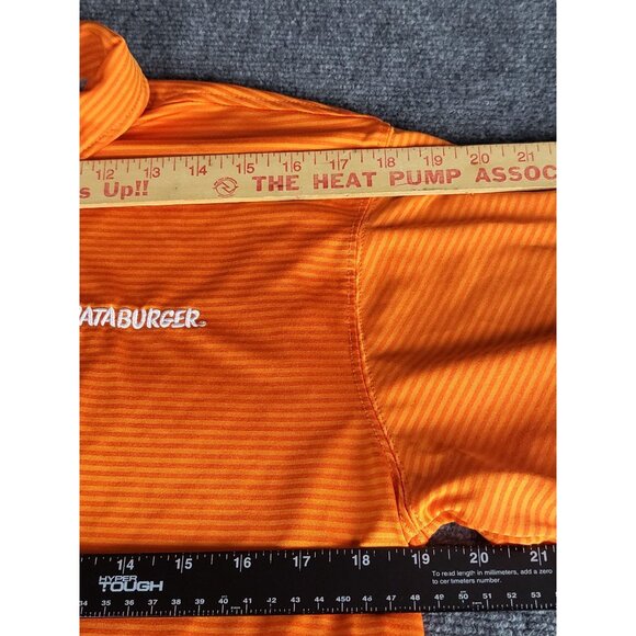 Whataburger Men's Collared‎ Polo Sz M Uniform Orange Striped Employee Workwear - Picture 5 of 8
